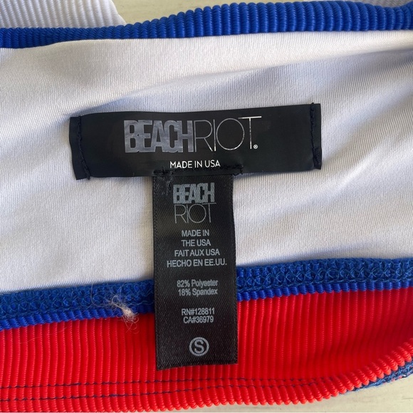 New! Beach Riot Red White Blue Colorblock Swim Bikini Top 22684 - Picture 5 of 7